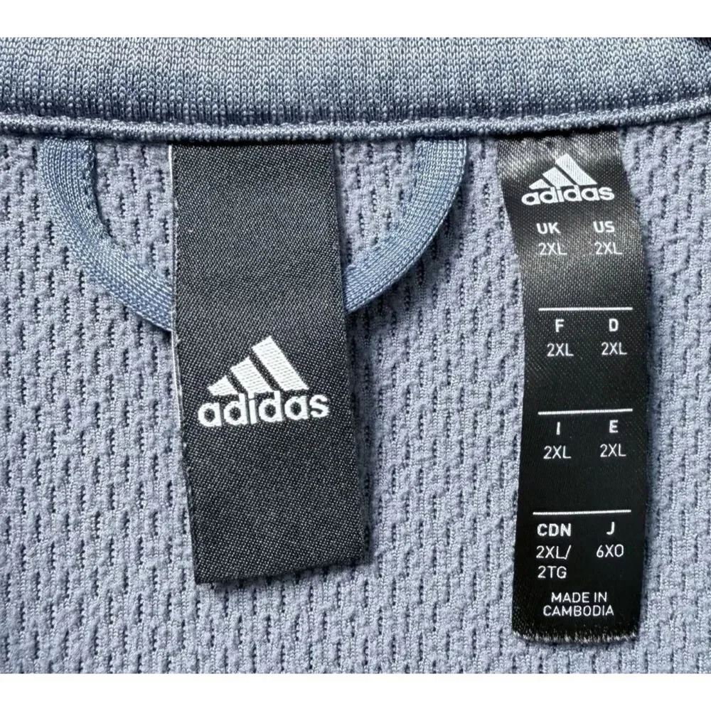 Adidas Response Men's 2XL Jacket Clima Warm Performance 1/4 Zip Pullover Blue